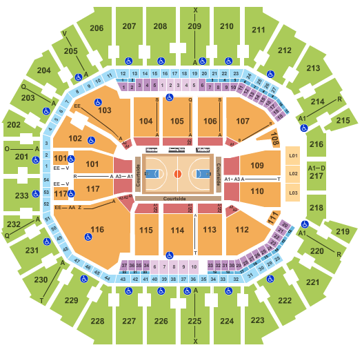 Spectrum Center ACC Tournament Seating Chart